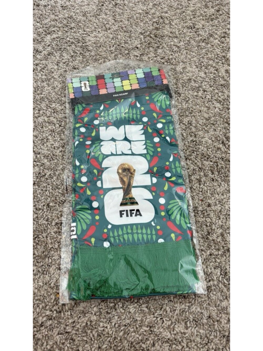 FIFA World Cup 2026 Mexico Fan Scarf Green Multicolor WE ARE 26 FIFA Soccer NWT